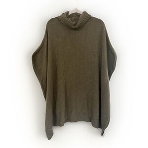 Alexandre Laurent Women’s Turtleneck Sweater Cape One Size Olive Green Very Soft
